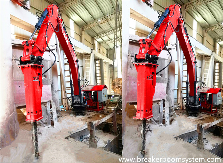 El sistema de pluma de tipo Pedestal Rockbreaker de tipo estacionario YZH se entregó con éxito a la empresa minera de piedra caliza