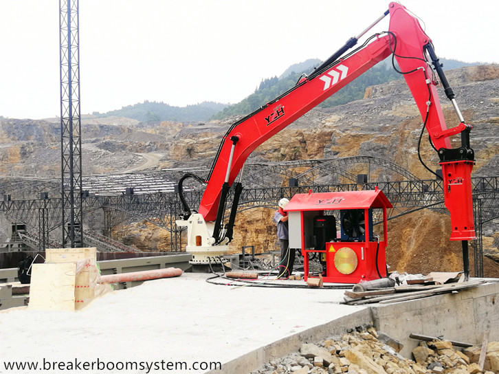 Pedestal Boom Rock Breakers System para trituradora de mandíbula