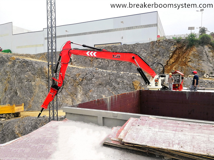 Pedestal Boom Rock Breakers System para trituradora de mandíbula