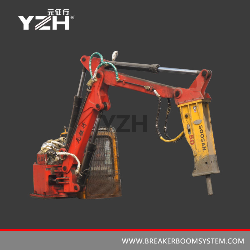 Sistema de brazo de pedestal hidráulico de rompe rocas